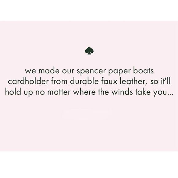 KATE SPADE PAPER BOATS CARDHOLDER IN SQUID INK - Picture 2 of 9